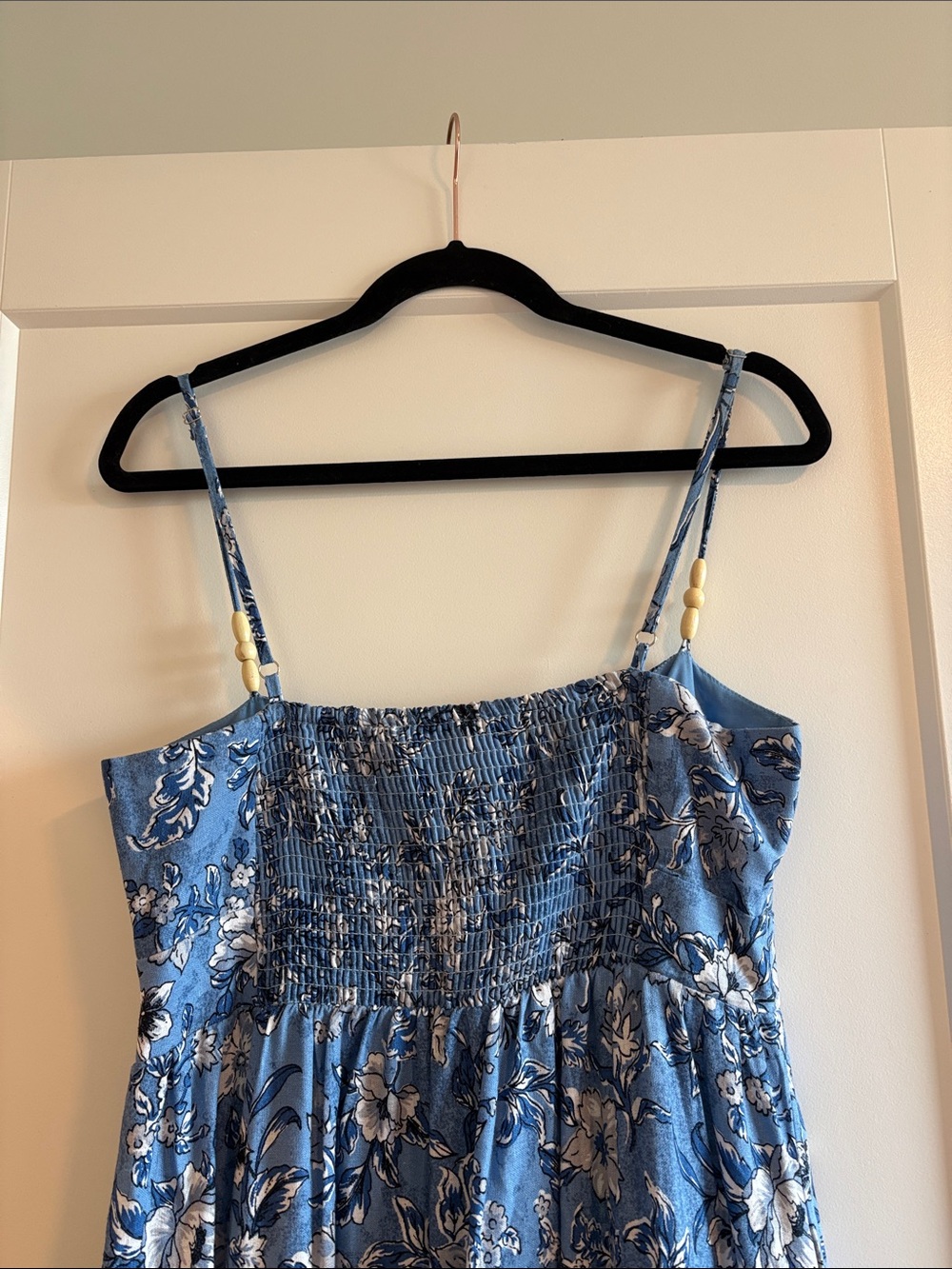 House of Harlow 1960 Blue Floral Maxi Dress with Spaghetti Straps - Picture 7 of 8
